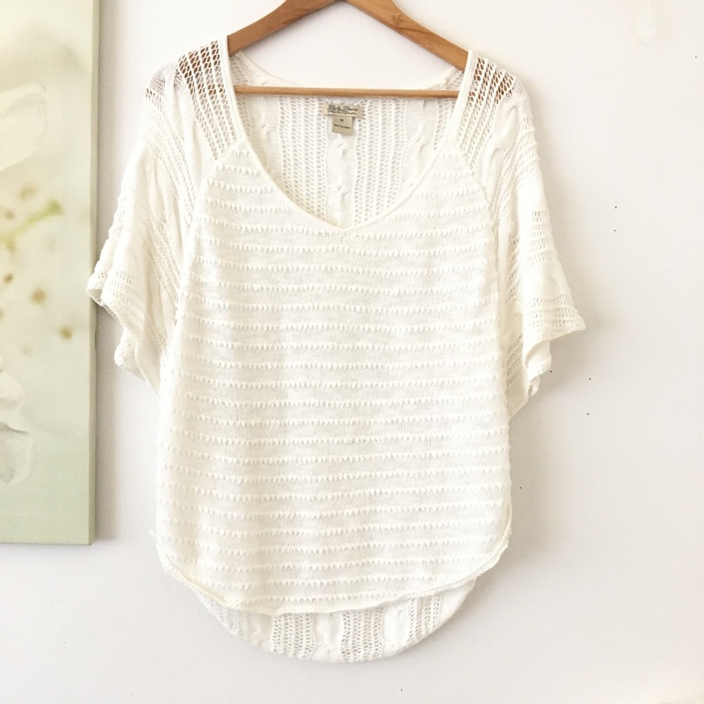 Lucky Brand Poncho Top Crochet